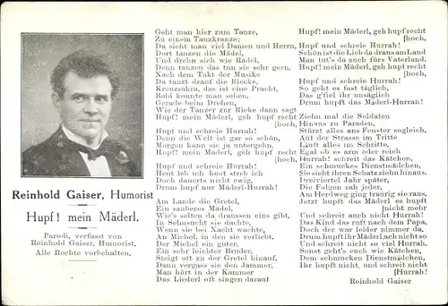 Lied Ak Hupf mein Mäderl, Reinhold Gaiser, Portrait