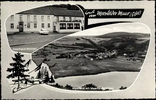 Passepartout Ak Meerfeld Rheinland Pfalz, Gasthaus Molitor, Meerfelder Maar