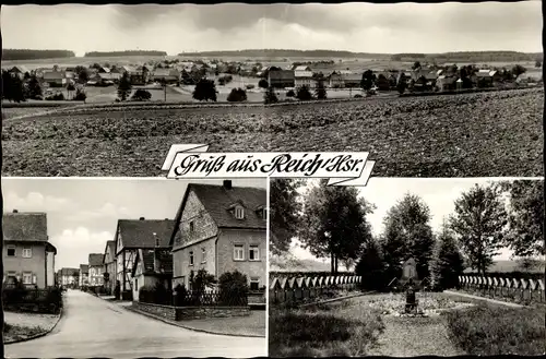 Ak Reich im Rhein Hunsrück Kreis, Kriegerdenkmal, Wohnhäuser, Panorama vom Ort