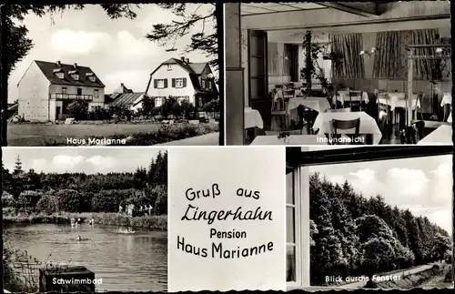 Ak Lingerhahn Rheinland Pfalz, Haus Marianne, Schwimmbad, Innenansicht