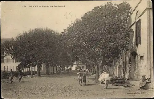 Ak Dakar Senegal, Entrée du Boulevard, Straßenpartie