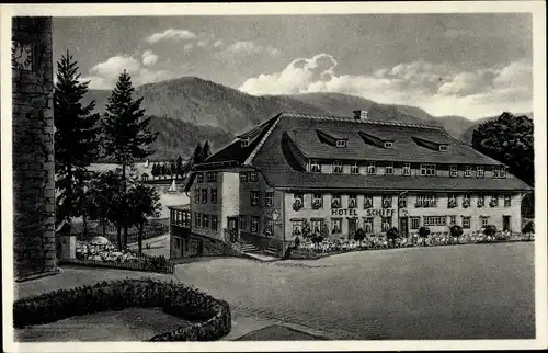 Ak Schluchsee Schwarzwald, Hotel und Pension Schiff, Straßenansicht