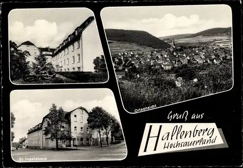 Ak Hallenberg im Sauerland, Totalansicht vom Ort, St. Josefshaus, Außenansicht