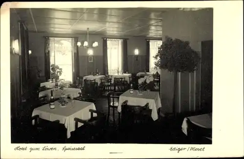 Ak Ediger Mosel, Hotel zum Löwen, Speisesaal