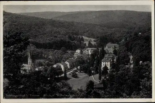 Ak Schlangenbad im Taunus Hessen, Blick v. Wilhelmsfelsen, Panorama vom Ort