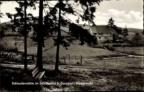 Ak Dorndorf Dornburg im Westerwald, Schlaudermühle im Salzbachtal, Außenansicht