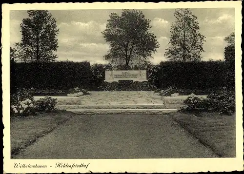 Ak Wilhelmshaven in Niedersachsen, Heldenfriedhof 