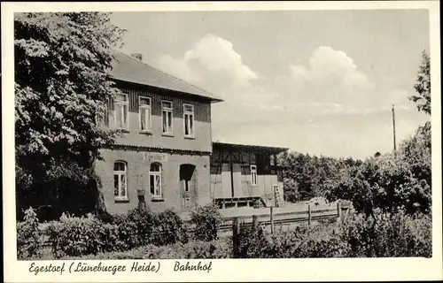 Ak Egestorf Lüneburger Heide, Die Gleisseite vom Bahnhof
