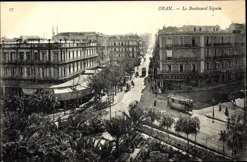 Ak Oran Algerien, Le Boulevard Séguin, Straßenbahn