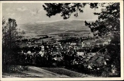 Ak Wolfsberg in Kärnten, Saualpe, Kirche, Panorama vom Ort