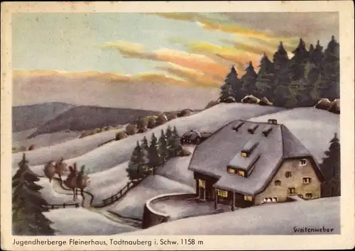 Ak Todtnauberg Todtnau im Südschwarzwald, Jugendherberge Fleinerhaus