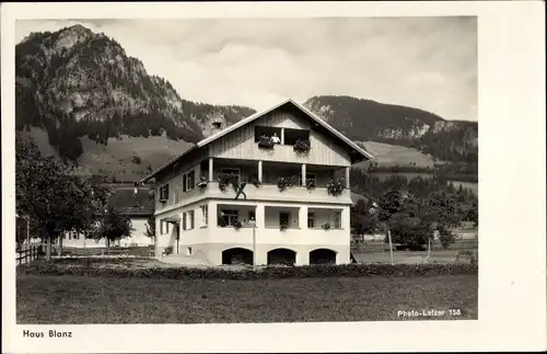 Ak Bad Hindelang im Oberallgäu, Haus Blanz, Panorama mit Alpen