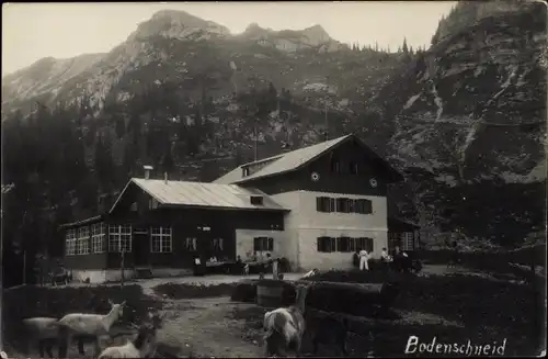 Foto Ak Schliersee in Oberbayern, Unterkunftshaus Bodenschneid, Pächter H. Ehrenberger, Bergpanorama