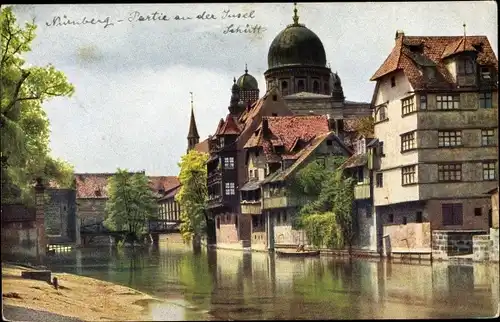 Ak Nürnberg in Franken, Synagoge, schöne Detailansicht