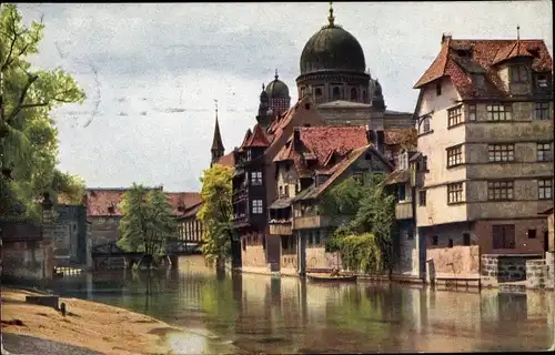 Ak Nürnberg in Franken, Synagoge, schöne Detailansicht