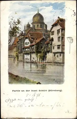 Ak Nürnberg in Franken, Synagoge, schöne Detailansicht