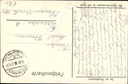 Künstler Ak Nickel, R., Köhler Kommando in Russland 1916
