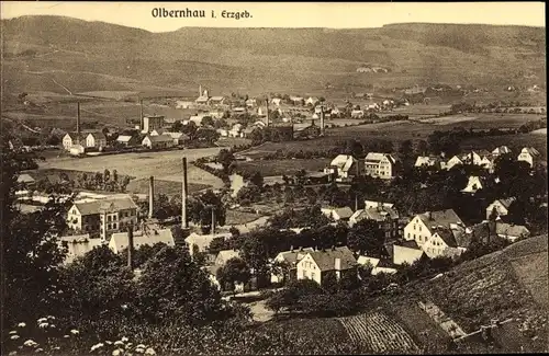 Ak Olbernhau im Erzgebirge Sachsen, Blick auf den Ort mit Umgebung