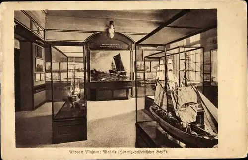 Ak Hamburg Altona, Schiffsmodelle im Museum