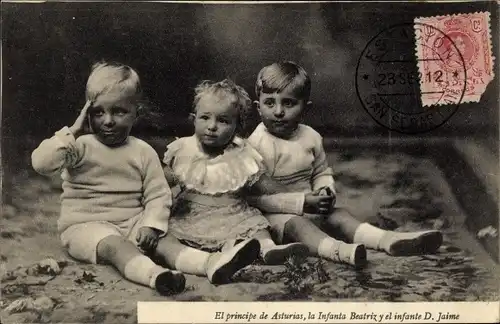 Ak El principe de Asturias, la Infanta Beatriz y el infante D. Jaime