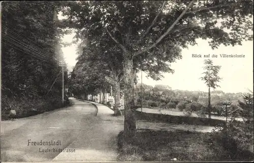 Ak Freudenstadt im Nordschwarzwald, Lauterbadstraße, Blick auf die Villenkolonie