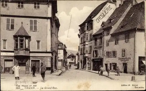 Ak Thann Elsass Haut Rhin, La Grand' Rue, Droguerie