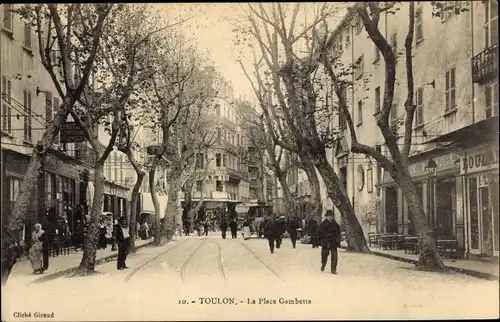 Ak Toulon Var, La Place Gambetta, Straßenpartie