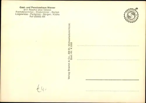 Ak Rosche Niedersachsen, Gasthaus Pension, Inh. H. Werner