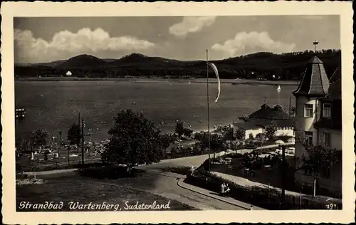 Ak Stráz pod Ralskem Wartenberg am Roll Reg. Reichenberg, Strandbad