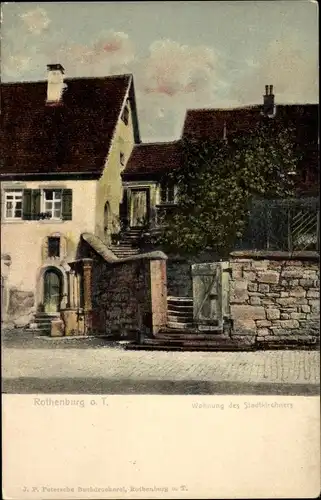 Ak Rothenburg ob der Tauber Mittelfranken, Wohnung des Stadtkirchners, Eingangsbereich