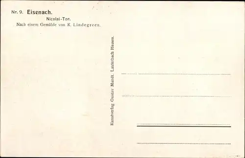 Künstler Ak Lutherstadt Eisenach in Thüringen, Nicolai Tor, Kirchturm