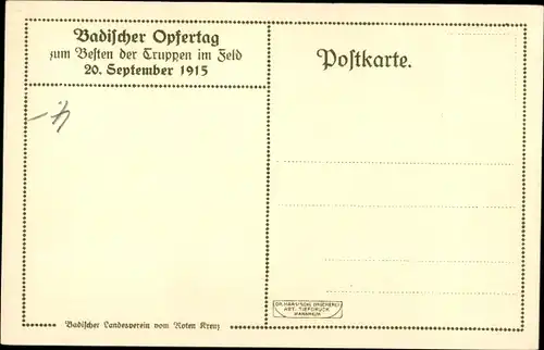Ak Großherzog Friedrich II. von Baden, Luise von Preußen, Hilda von Nassau, Opfertag 20. Sept 1915