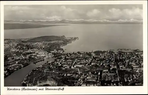 Ak Konstanz am Bodensee, Fliegeraufnahme