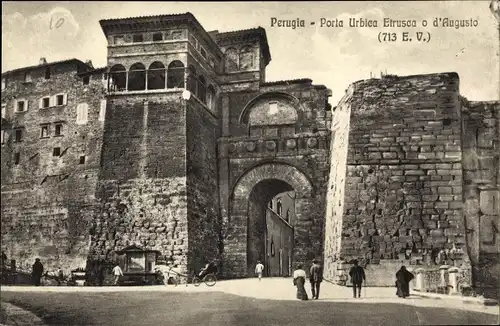 Ak Perugia Umbria, Porta Urbica Etrusca o d'Augusto