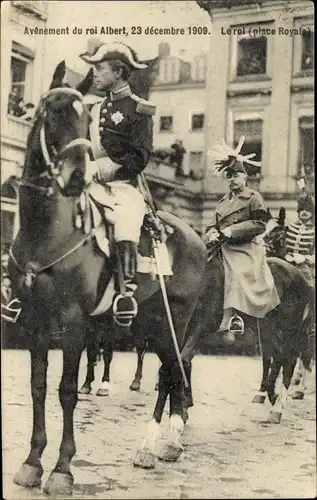 Ak Avenement du Roi Albert, 23. Décembre 1909, Place Royal