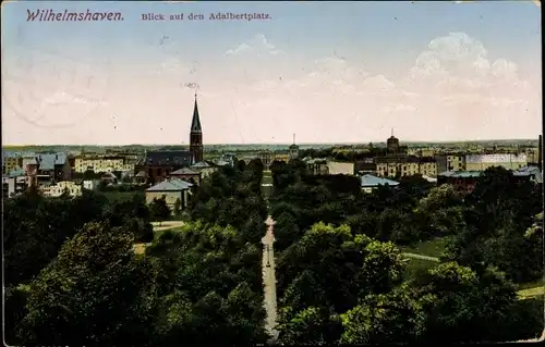Ak Wilhelmshaven in Niedersachsen, Blick auf den Adalbertplatz