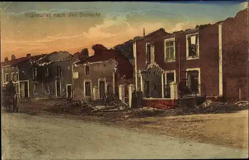 Ak Vigneulles Lothringen Meurthe et Moselle, Kriegszerstörungen, I. WK