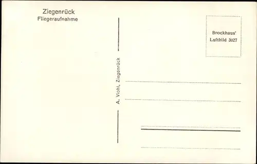 Ak Ziegenrück am Schiefergebirge Thüringen, Fliegeraufnahme vom Ort