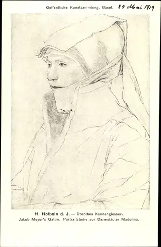 Künstler Ak H. Holbein d.J., Dorothea Kannengießer, Jakob Meyer's Gattin