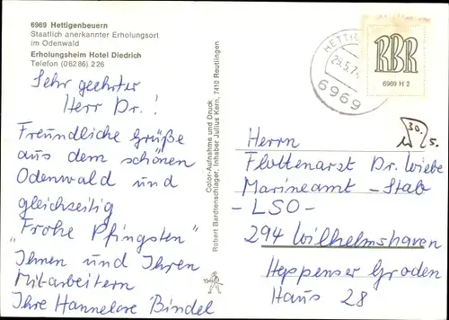 Ak Hettigenbeuern Buchen im Odenwald, Erholungsheim Hotel Dietrich, Panorama