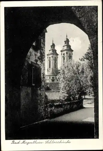 Ak Bad Mergentheim in Tauberfranken, Schlosskirche, Blick aus dem Durchgang