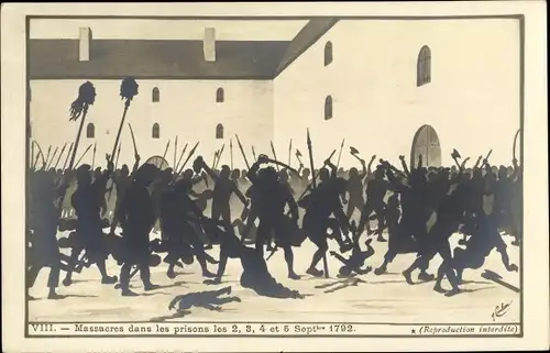 Künstler Ak Frankreich, Massacres dans les prisons Sept. 1792, Französische Revolution