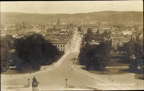 Ak Christiania Oslo Norwegen, Carl Johans gade