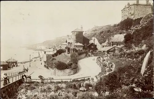 Ak Ventnor Isle of Wight South East, Uferpromenade, Ort