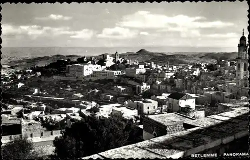 Ak Betlehem Palästina, Panorama vom Ort