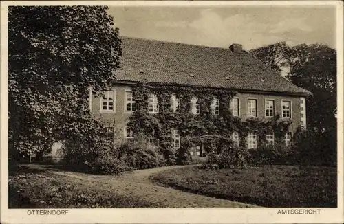 Ak Otterndorf in Niedersachsen, Amtsgericht, Gartenansicht