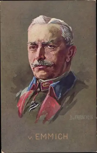 Künstler Ak v. Franckehn, General Otto von Emmich, Portrait