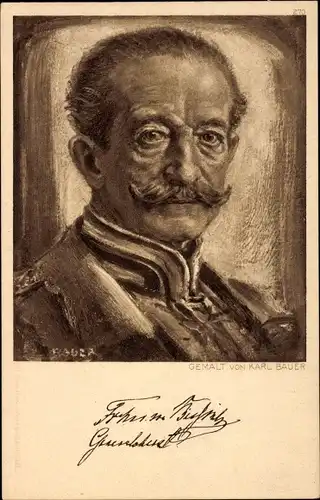 Künstler Ak Bauer, Karl, General Moritz von Bissing, Portrait