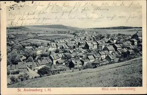 Ak St. Andreasberg Braunlage im Harz, Totalansicht vom Ort, Blick vom Glockenberg