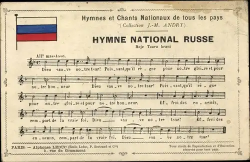 Lied Ak Hymnes et Chants Nationaux de tous les pays, Hymne National Russe, Russische Nationalhymne